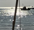 Boot im Sonnenuntergang